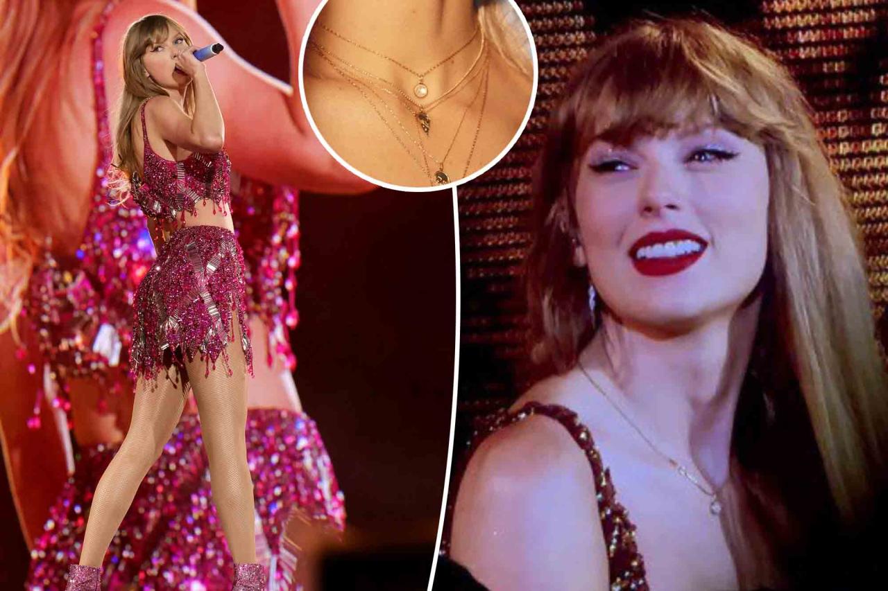 Taylor Swift wears Phoebe Bridgers x Catbird necklace on Eras Tour