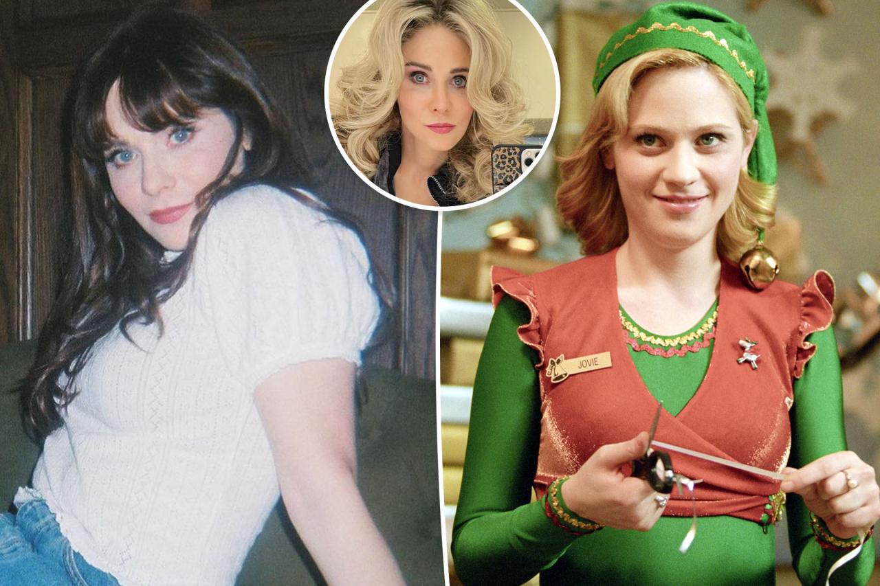 Zooey Deschanel debuts blond hair without signature bangs