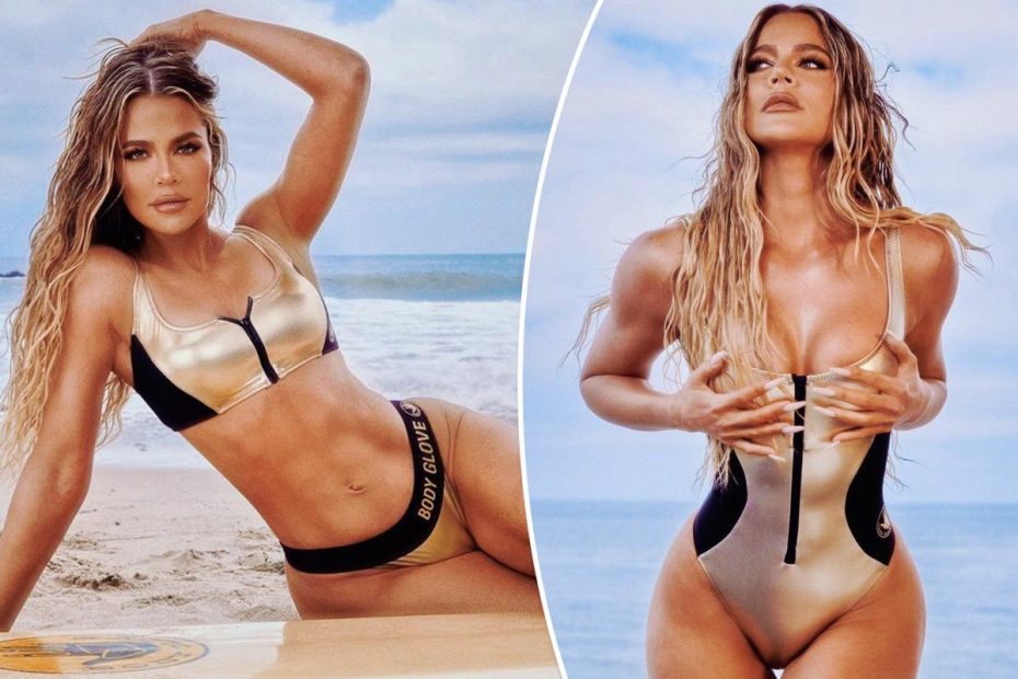 Khloé Kardashian shows off unbelievable six-pack abs in swimsuit campaign